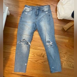 Ripped light wash boyfriend jeans